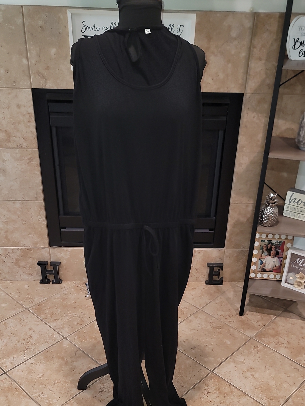Pant Romper With Pockets and Drawstring Waist Band - Picture 2 of 6